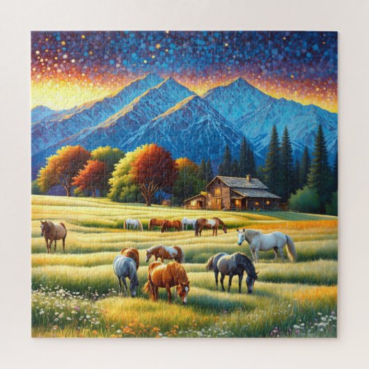 Paard op Boerderij Wilde Bloemenwei Legpuzzel (Verticaal)