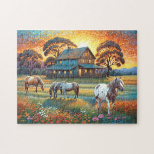 Paard op Boerderij Wilde Bloemenwei Legpuzzel