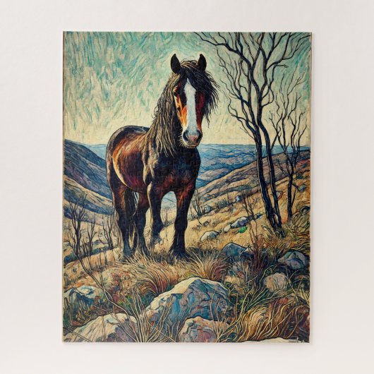 Paard op de heuvel 500 stuk puzzel (Verticaal)