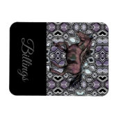 Paard op de run-Paarse Hue / Naam ontwerp Magneet (Horizontaal)