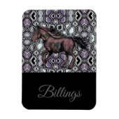 Paard op de run-Paarse Hue / Naam ontwerp Magneet (Verticaal)