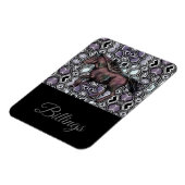 Paard op de run-Paarse Hue / Naam ontwerp Magneet (Linkerzijde)