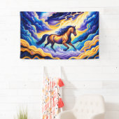 Paard op de wolken spandoek (Insitu)