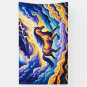 Paard op de wolken spandoek (Verticaal)