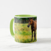  Paard op een Boerderij Horse Art Mok Cup (Voorkant links)