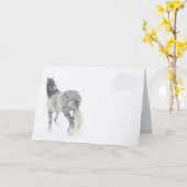 Paard op een kerstkaart kaart (Gele Bloem)