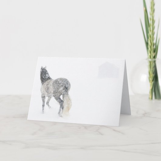 Paard op een kerstkaart kaart (Voorkant)