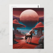 Paard op een planeet in de ruimte briefkaart (Voorkant / Achterkant)