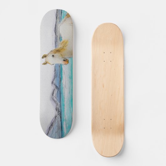 Paard op een strand. persoonlijk skateboard (Voorkant)