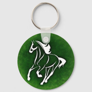 Paard op groene achtergrond sleutelhanger