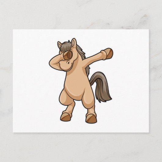 Paard op Hip Hop Dans Dab Briefkaart (Voorkant)