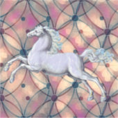 Paard op Kleurrijke Patroon Sticker (Voorkant)