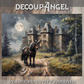 Paard op Landweg - Decoupage - Tissuepapier