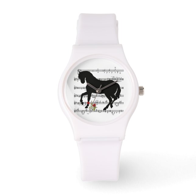 "Paard op muziekblad" Horloge (Voorkant)