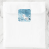 Paard op Snowy Winter Night Happy Birthday Vierkante Sticker (Tas)