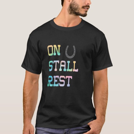 Paard op stal rust oud t-shirt (Voorkant)