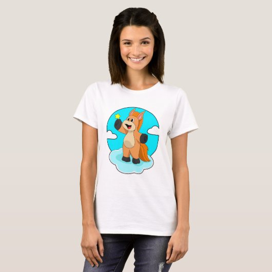 Paard op wolken t-shirt (Voorkant volledig)