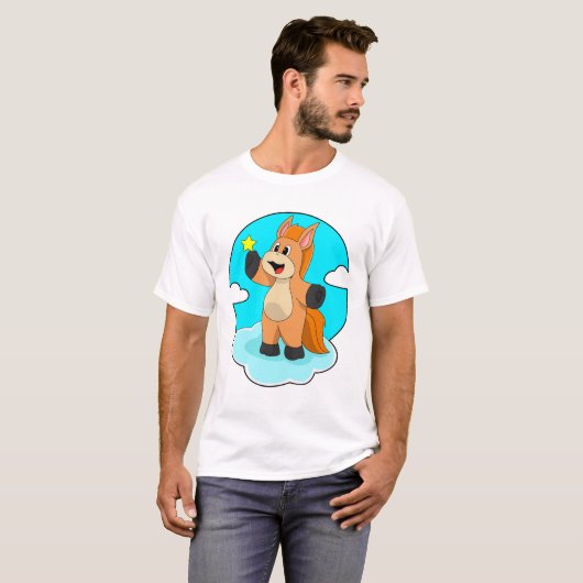 Paard op wolken t-shirt (Voorkant volledig)