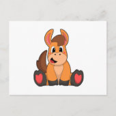 Paard op zittend briefkaart (Voorkant)