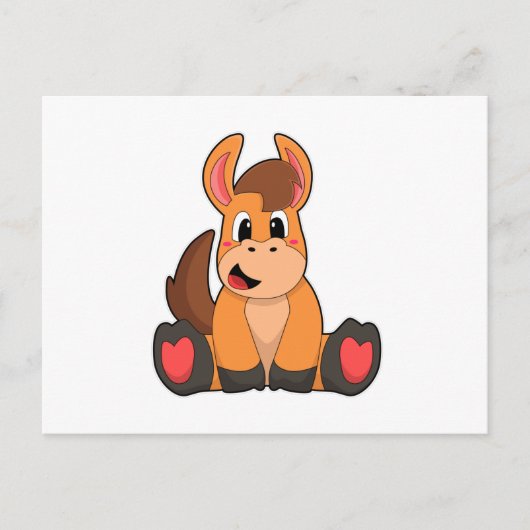 Paard op zittend briefkaart (Voorkant)