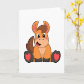 Paard op zittend kaart (Gele Bloem)