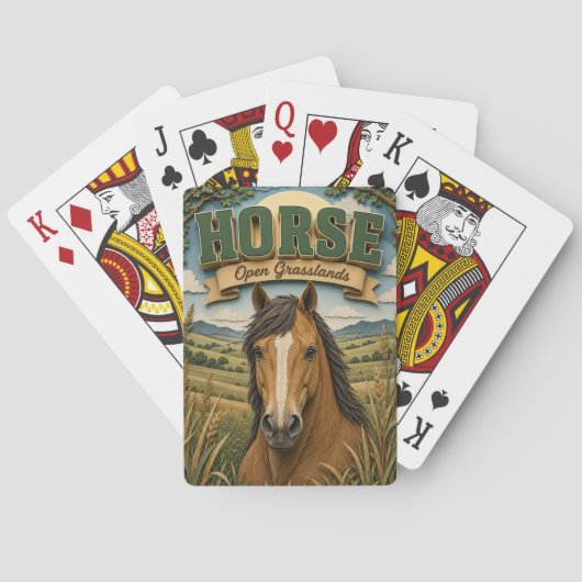 Paard Open Graslanden POPCUT Pokerkaarten (Achterkant)