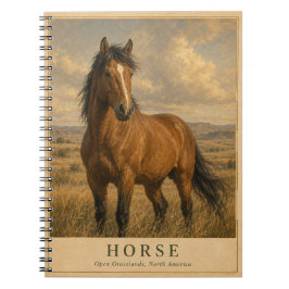 Paard Open Graslanden VINTAGE Notitieboek