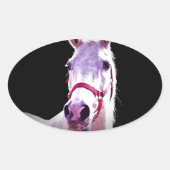 Paard Ovale Sticker (Voorkant)