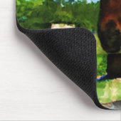 Paard over omheining muismat (Hoek)