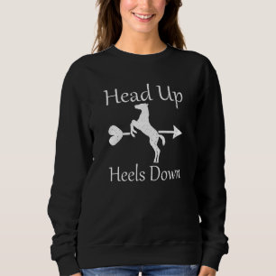 Paard Paard Equestrians hoofd omhoog en hakken naa Trui