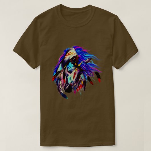 Paard Paard Tribal Abstracte Kunst Native American T-shirt (Design voorkant)