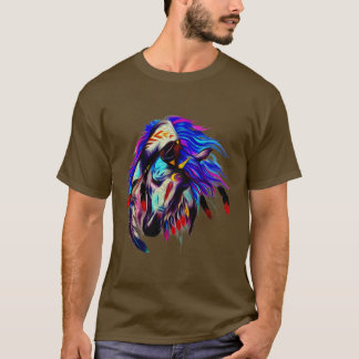 Paard Paard Tribal Abstracte Kunst Native American T-shirt