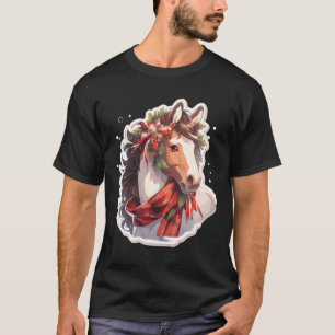 Paard Paarden Kerst Rijden Rijden Sport leuke T-shirt