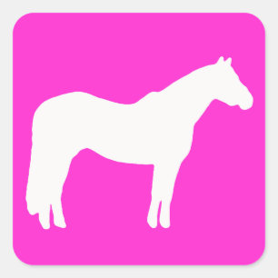 Paard Paase Thema Borden Eenvoudig Op te Ruimen Vierkante Sticker