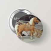 paard, Palomino in plastic Ronde Button 5,7 Cm (Voorkant /achterkant)