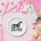 paard papieren bordje (Feest)