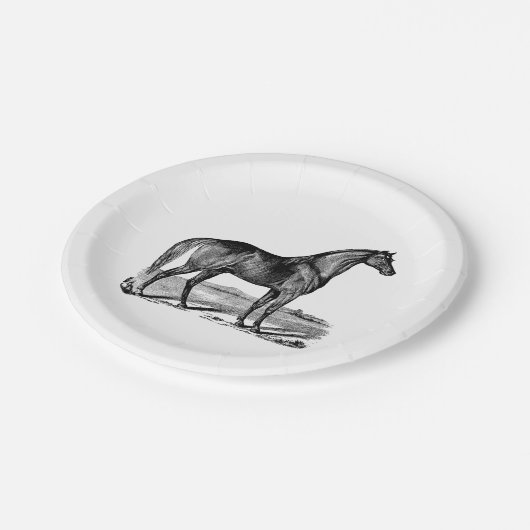  paard papieren bordje (Gekanteld)