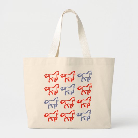 Paard Patroon Identiteitstas Grote Tote Bag (Voorkant)
