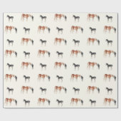 Paard Patroon Ruitersport Merrie Veulen Aquarel Cadeaupapier (Vlak)