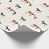 Paard Patroon Ruitersport Merrie Veulen Aquarel Cadeaupapier (Hoek)