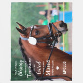 Paard Pet Memorial Sympathie Quote Foto Fleece Deken (Voorkant)