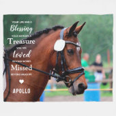 Paard Pet Memorial Sympathie Quote Foto Fleece Deken (Voorkant (Horizontaal))