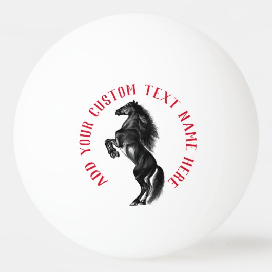 Paard Ping Pong Ball met aangepaste tekst (Voorkant)