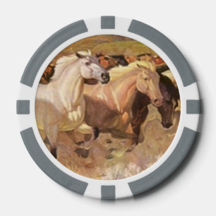 Paard Poker Chip Geluk Mustang Herd Stampede Strip