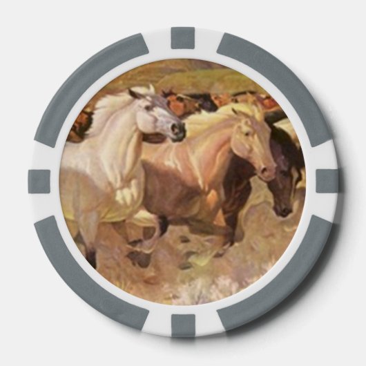 Paard Poker Chip Geluk Mustang Herd Stampede Strip (Voorkant)