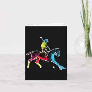 Paard Polo Speler - Kleurrijke Polo Sport Paard Kaart
