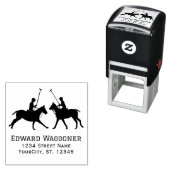 Paard Polo Spelers Polo Wedstrijd Naam Retouradres Zelfinktende Stempel (In situ)