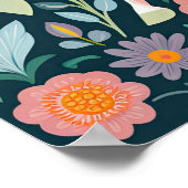 Paard pony Bloemen Magisch kind Kamer poster (Hoek)