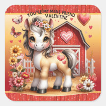 Paard Pony Valentijn Barnyard Sticker