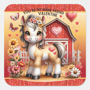Paard Pony Valentijn Barnyard Sticker